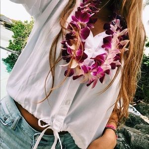 NWOT Cropped button up